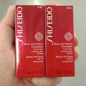 Shiseido Sheer and Perfect Foundation 2/SPF18 VERY RICH BROWN D30 - 1 Fl. oz - Picture 1 of 2