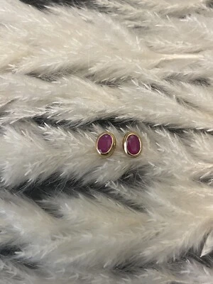 750 Gold Ohrstecker mit Rubine 1,20ct.Gelbgold.Neue Ohrringe+Etikett.Rubinstecke - Bild 1 von 4