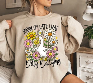 Funny Goose Sweatshirt, Animal Lover Hoodie, Floral Goose Crewneck, Silly Goose - Picture 1 of 10