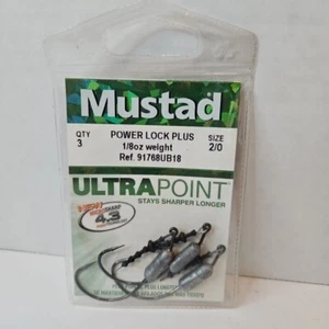 Mustad Hooks 1/16oz Weighted with Soft Plastic Swimbait Keeper (91768S116-3U) - Picture 1 of 5