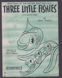 Sheet Music Three Little Fishes Saxie Dowell Hal Kemp and His Orchestra 1939 - Picture 1 of 4
