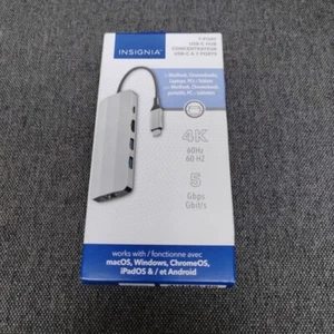 Insignia 7-Port USB-C Hub with 4K HDMI Gigabit Ethernet microSD Card Reader - Picture 1 of 5