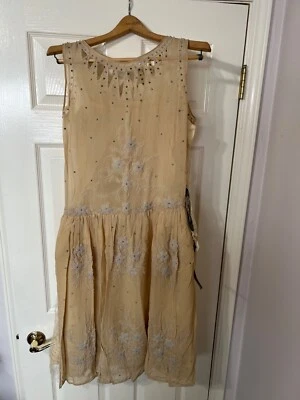 Vestido de novia vintage 1925 con cuentas aleta, vale, sin cordones, capa, pañuelo, lazo Foto 1 de 4