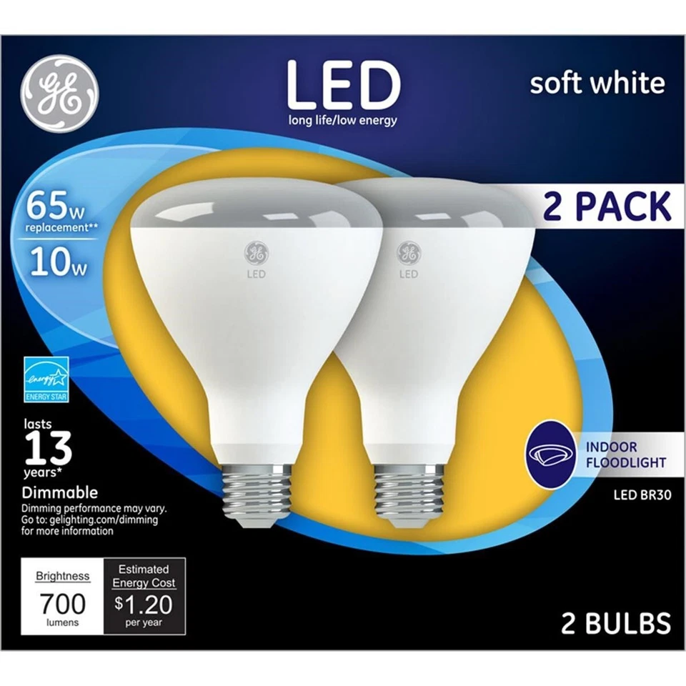 GE Lighting 10 watt 700 Lumen Soft White Floodlight Equivalence BR30 LED Bulb - Image 1 of 1