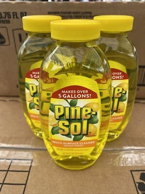 PINESOL Pine-Sol Multi-Surface Cleaner Lemon Fresh Concentrate, Makes 5 Gal, Lot of 3