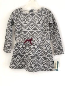 Lucky Brand Toddler Girl Size 3T Rayon Gray Gold Dress Outfit - Picture 1 of 8