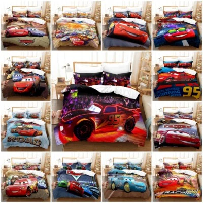 Ensemble de literie de voitures 3D housse de couette taie d'oreiller simple chambre double cadeau - Photo 1/4