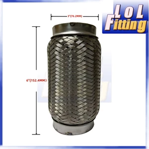 Acoplamiento de tubo flexible de escape OL de 3"" ID x 6" acero inoxidable enclavamiento de alta resistencia - Imagen 1 de 4