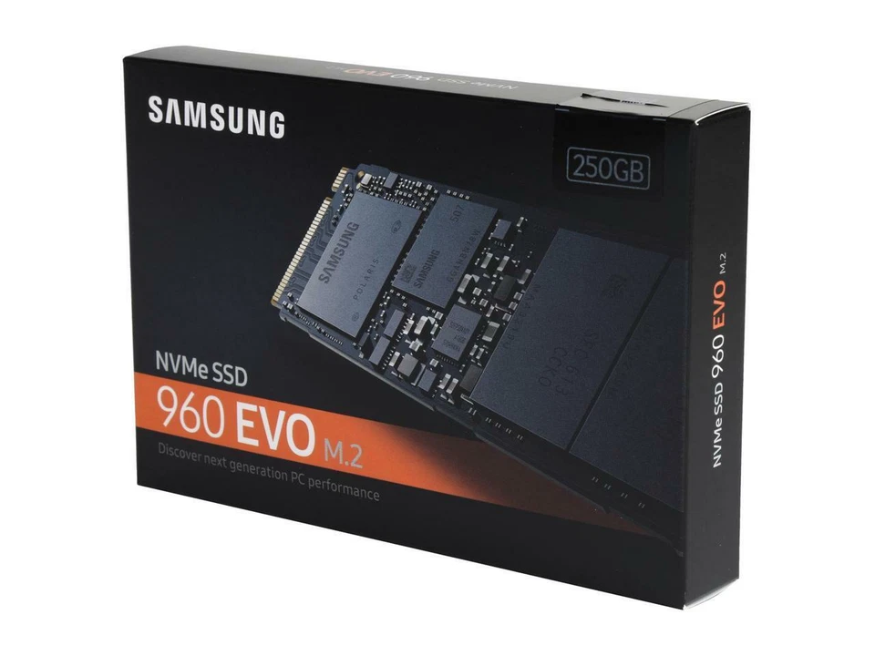 SAMSUNG 960 EVO M.2 250gb NVMe PCI-Express 3.0 Solid State Drive SSD MZ-V6E250BW - Image 1 of 1