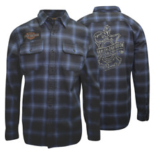 96561-19VM New Harley-Davidson® Men's Flocked Eagle Slim Fit Plaid Shirt