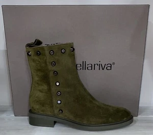 LAURA BELLARIVA STIVALETTO CAMOSCIO borchiato Donna Woman verde size EU 37 SBL6 - Picture 1 of 6