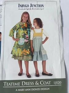 Indygo Junction Teatime Dress and Coat Girls Pattern Size 3-7/8 - Picture 1 of 3