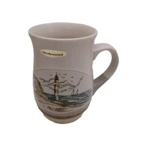 Otagiri handbemalte Tasse mit Küste & Leuchtturm Ozean Meer Maritim Japan - Bild 1 von 7
