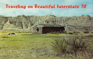 Postcard KS: Traveling on Beautiful Interstate 70, Sod House, Kansas, Unposted - Picture 1 of 2