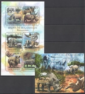 Mozambique 2011 MNH Odd Shape Stamps, Rhino, Wild Animals   [E1] - Picture 1 of 1