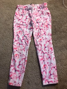 Children’s Place Pink Floral Pants - Girl - Size 6 - Adjustable Waist - Picture 1 of 6