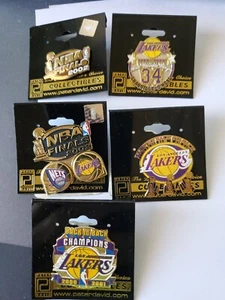 Lot of 5 Vintage LA Lakers Lapel Pins – Peter David NBA Collectibles - Picture 1 of 9