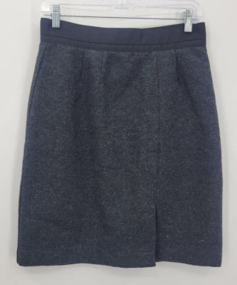 Saia Gap Feminina 8 Lã Cinza Carreira Escritório Academia Moderna Contraste Cintura - Imagem 1 de 4