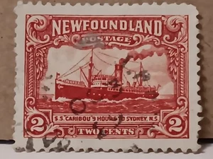 1928 Newfoundland 2 cent stamp - Steamboat Caribou - Picture 1 of 2