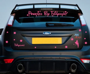 Powered By Fairydust | Car Sticker Decal Kit Vinyl Pink Girls Vehicle [C1] - Picture 1 of 3