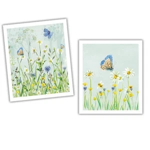 Lot de 2 torchons : National Trust à base de plantes papillons pour nettoyer le coton - Photo 1/2