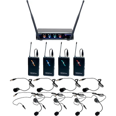 VocoPro 4 Channel UHF Digital Wireless Headset & Lapel Mic - Frequency Set 3 - Image 1 of 2