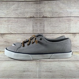Sperry Shoes Womens 9.5M Casual Sneakers Comfort STS95729 Gray Canvas Lace Up - Picture 1 of 12