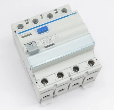 Interruptor de protección HAGER CDA425D FI tipo A interruptor de protección de corriente de falla 25A 30mA 6kA 4p Foto 1 de 4