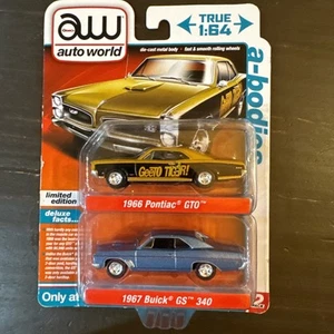 2024 AUTO WORLD TARGET 2 PACK ULTRA RED CHASE 1966 PONTIAC GTO +1967 BUICK - Picture 1 of 6