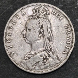 1889 Queen Victoria Silver Half Crown Coin - Picture 1 of 2