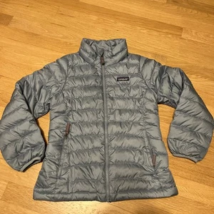 Patagonia Unisex Kids Sz Medium (10) Full Zip Down Puffer Jacket Blue - Picture 1 of 17