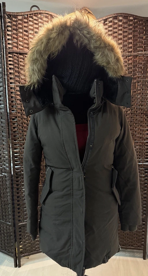 Auténtica chaqueta de plumón Rudsak para mujer con estilo de piel # 5115959, S - marrón Foto 1 de 4