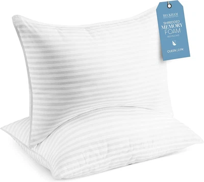 Shredded Memory Foam Pillow 2-Pack Queen | Adjustable Fill Cooling Bed Pillows f - Image 1 of 4