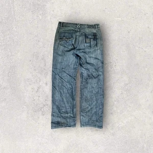 Vintage Y2K LRG Wide Baggy Embroidered Distressed Denim Jeans Size 36x32 - Picture 1 of 17