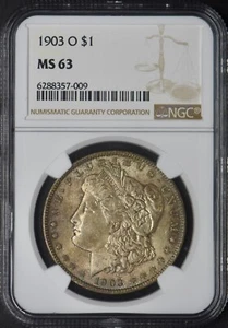 1903-O Morgan Silver Dollar - NGC MS63 Toned - ✪COINGIANTS✪ - Picture 1 of 2