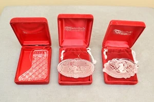 3 Waterford Crystal Ornament 1991, 2005 Stocking 1997 Sleigh Songs of Christmas - Bild 1 von 6