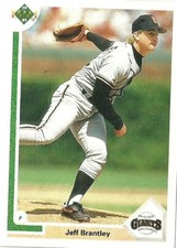 JEFF BRANTLEY SAN FRANCISCO GIANTS #424 - UPPER DECK NM-MT 1991