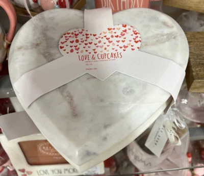 Piedra de mármol rosa en forma de corazón soporte para pasteles base pedestal pastelería magdalenas servir Foto 1 de 2