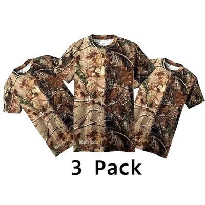 New Lot of 3 Pack Russell Outdoors Realtree AP Camo Short Sleeve T-Shirt B33