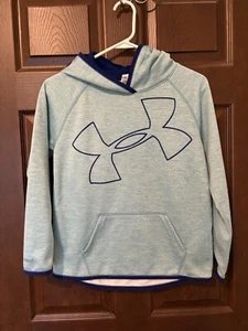 Under Armour Cold Gear Blue Pullover Hoodie Jacket Youth sz L - Picture 1 of 4