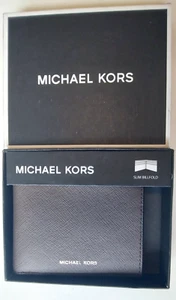 MICHAEL KORS JET SET ANDY MOCA MARRÓN CUERO DELGADO BILLETERA $98 NUEVO EN CAJA - Imagen 1 de 2