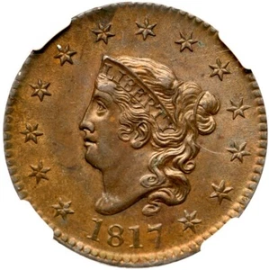 1817 N-5 R-3 NGC MS 61 BN EDS Matron or Coronet Head Large Cent Coin 1c - Picture 1 of 3