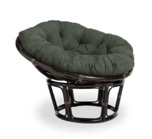 Hunter Green Papasan Chair Cushion Wicker Frame Rattan Seat Fabric Soft Suede - Picture 1 of 3