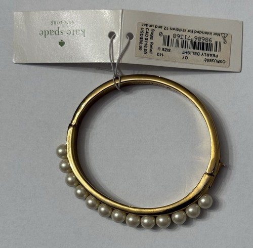 BRACCIALE CON CERNIERA KATE SPADE PEARLY DELIGHTS ORO GIALLO PERLA