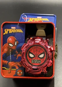 Marvel Spiderman Face Light Up LCD Kids Watch W/ Decorated Band - Picture 1 of 5
