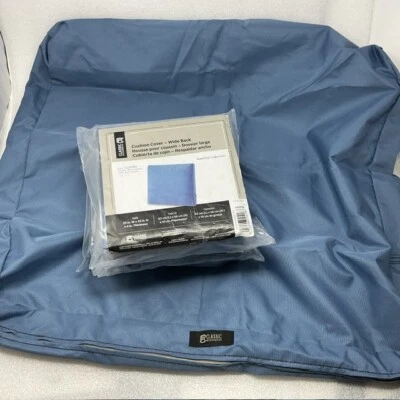 4 Accesorios Clásicos Rávena Patio Trasero Cojín Funda 25"x22"x4" Azul Imperio Foto 1 de 4