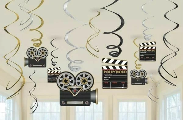 Amscan 674473 Movie Foil Swirl Hanging Decorations Each