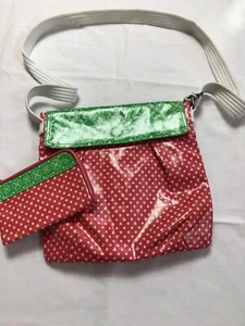 Disney Parks Mickey Mouse Vinyl Pink Green Purse and Matching Wallet - Picture 1 of 8