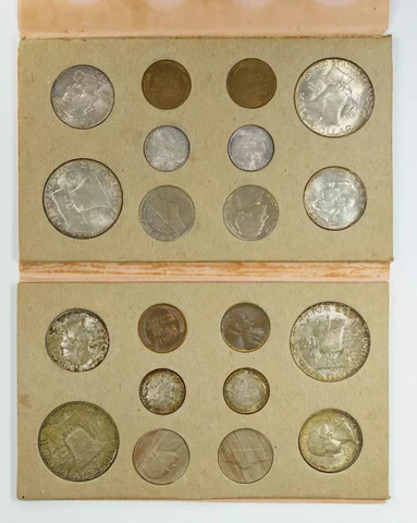 1957 P / D ORIGINAL DOUBLE MINT SET GEM BU++++ BRILLIANT UNC PLUS - REALLY PQ Cover