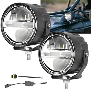 2X For Polaris RZR 3.5" 60W Round LED Driving Spot Lights Pods Foglights Hi/Low - Picture 1 of 18